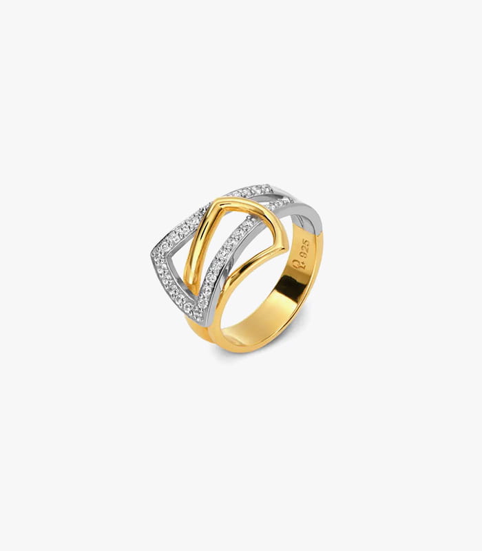 bold-bonds-interlock-ring-mixed-metal.jpeg Bold Bonds Interlock Ring - Mixed Metal - Image 1