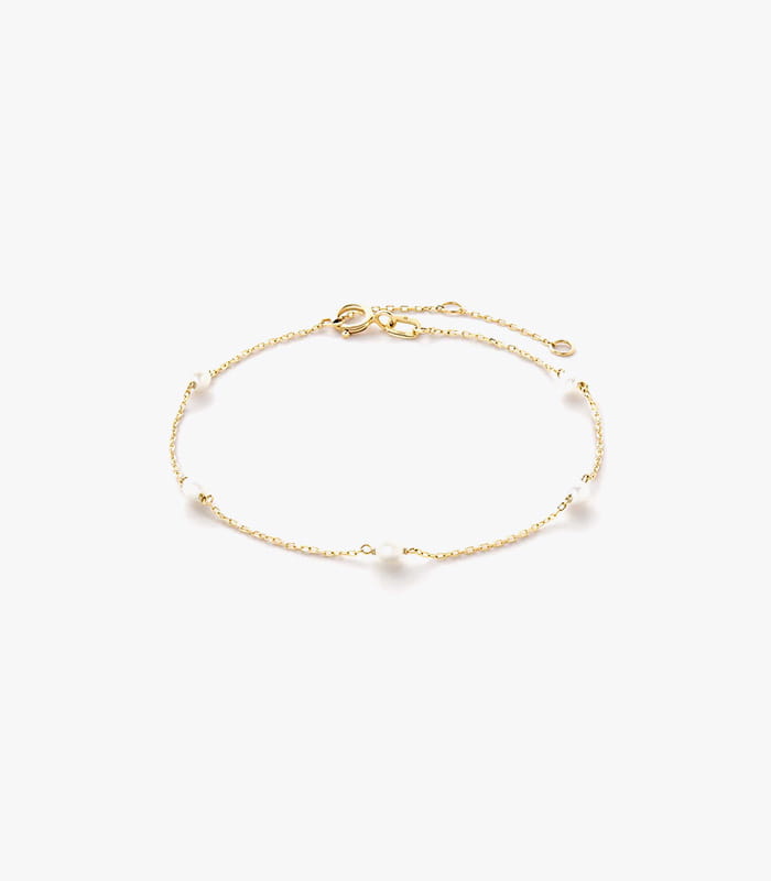 gold-pearl-station-bracelet.jpeg Gold Pearl Station Bracelet - Image 1
