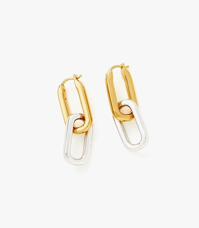 ovate-double-link-hoop-earrings.jpeg Ovate Double Link Hoop Earrings - Image 1